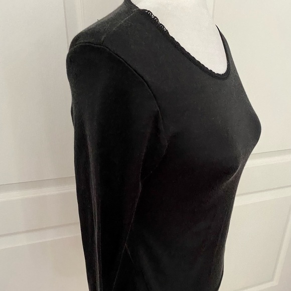 Cuddl Duds Black Long Sleeve Crew Neck Top Size Medium - Picture 4 of 6